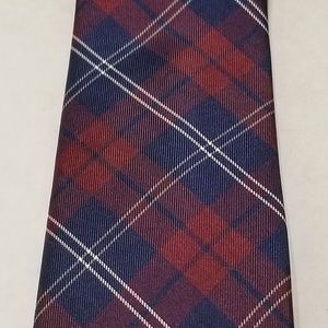Tommy Hilfiger Red/Navy Plaid Silk Tie